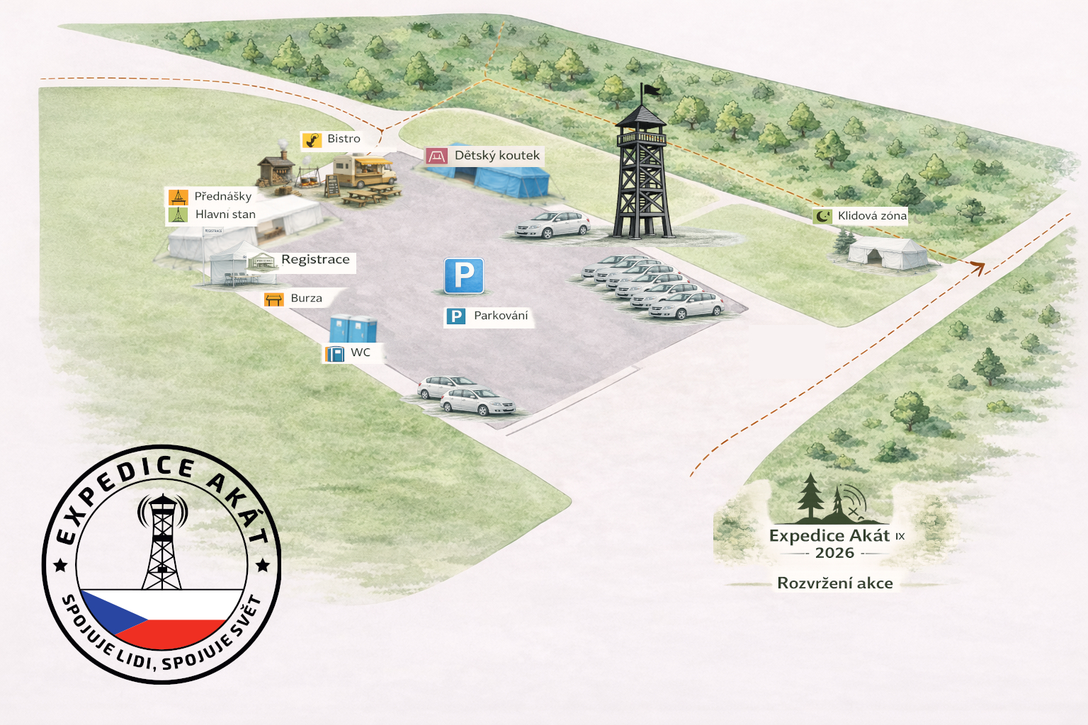 Mapa prostoru Expedice Akát